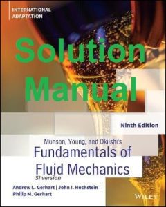 Solution Manual for Fundamentals of Fluid Mechanics SI version 9th Adaptation Andrew Gerhart
