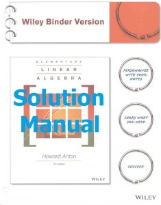 Download Solution Manual Elementary Linear Algebra 11th edition by Howard Anton