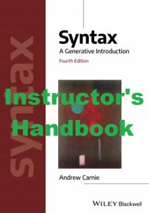 Solution Manual Syntax A Generative Introduction 4th Edition by Andrew Carnie
