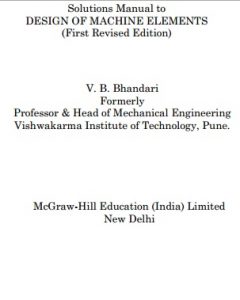 Solution Manual for Design of Machine Elements- B. Bhandari