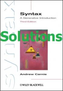 Solution Manual Syntax 3rd Edition by Andrew Carnie