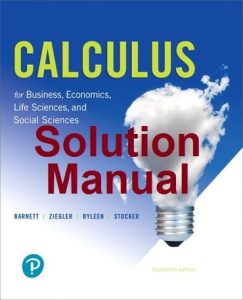 Solution Manual Calculus 14th edition Raymond Barnett Michael Ziegler