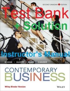 Test Bank Contemporary Business Second Canadian Edition Louis Boone, David Kurtz