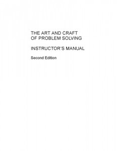 Instructors Manual for The Art and Craft of Problem Solving 2nd ed - Paul Zeitz - 82pd0.5mb