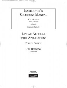 Instructor's Solutions Manual for Linear Algebra with Applications 4th ed-Otto Bretscher, Kyle Burke-426pd4mb